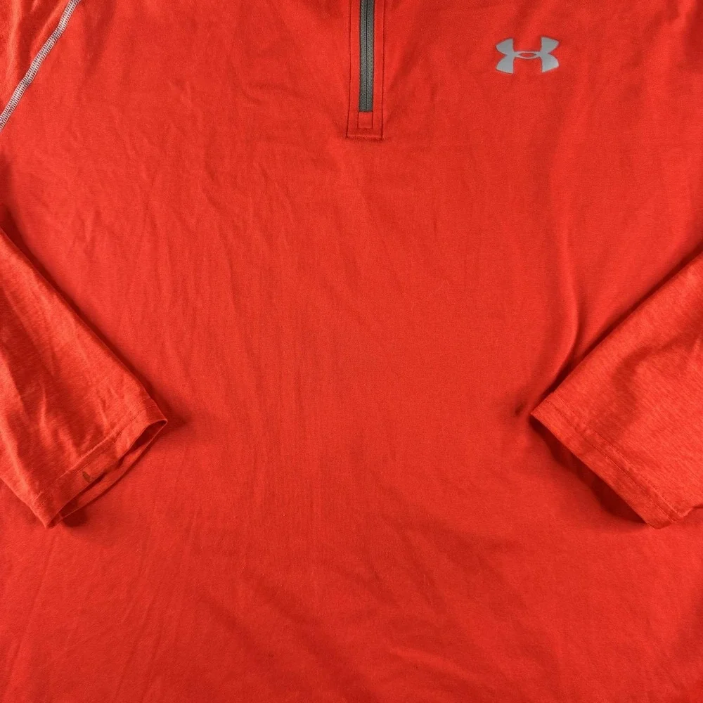Under Armour HeatGear Pullover Mens 2XL Red 1/4 Zip Long Sleeve Athletic